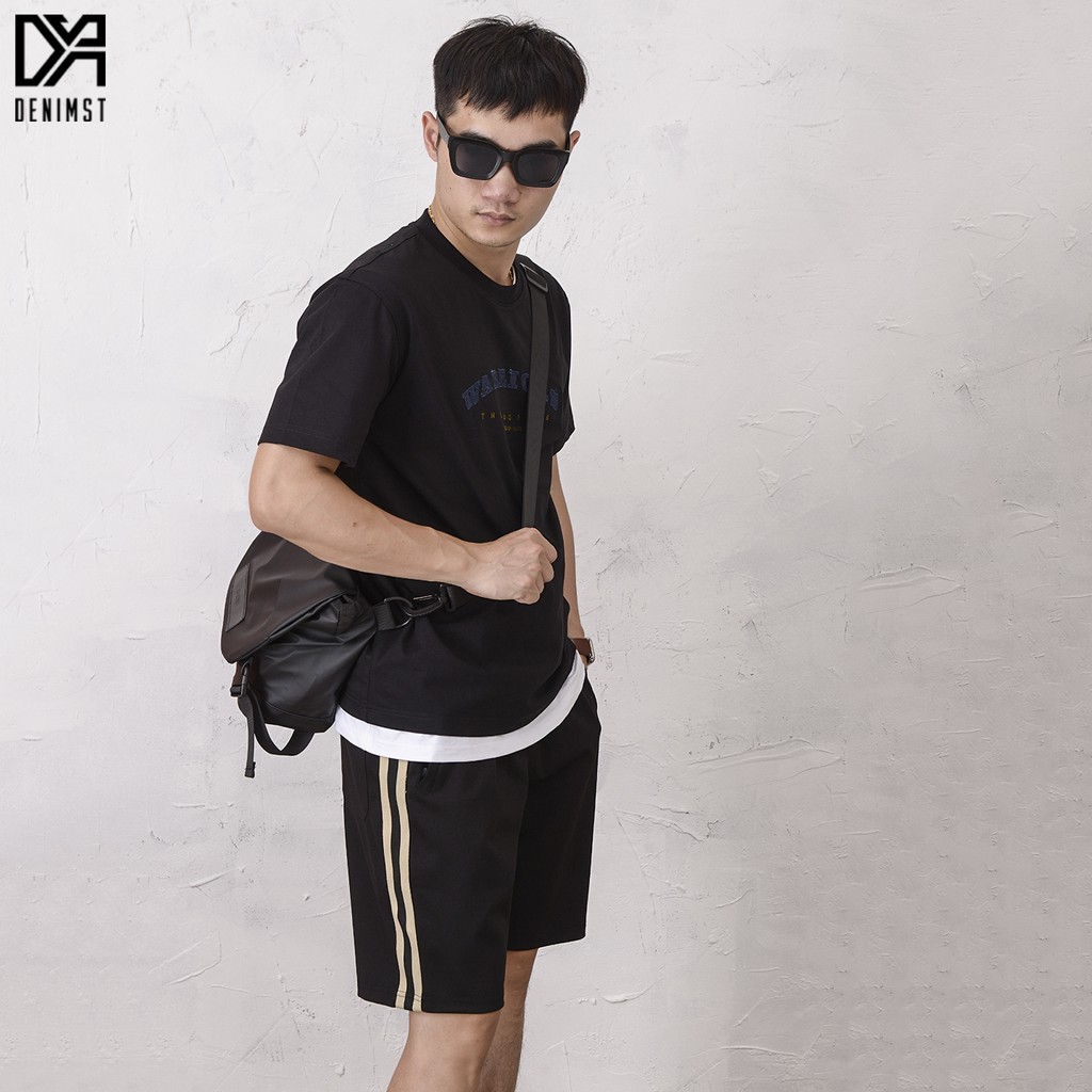 Quần short nỉ sọc DENIMST chất liệu 100% cotton co dãn 4 chiều, đanh chất, mềm mại, form suông 255 | BigBuy360 - bigbuy360.vn