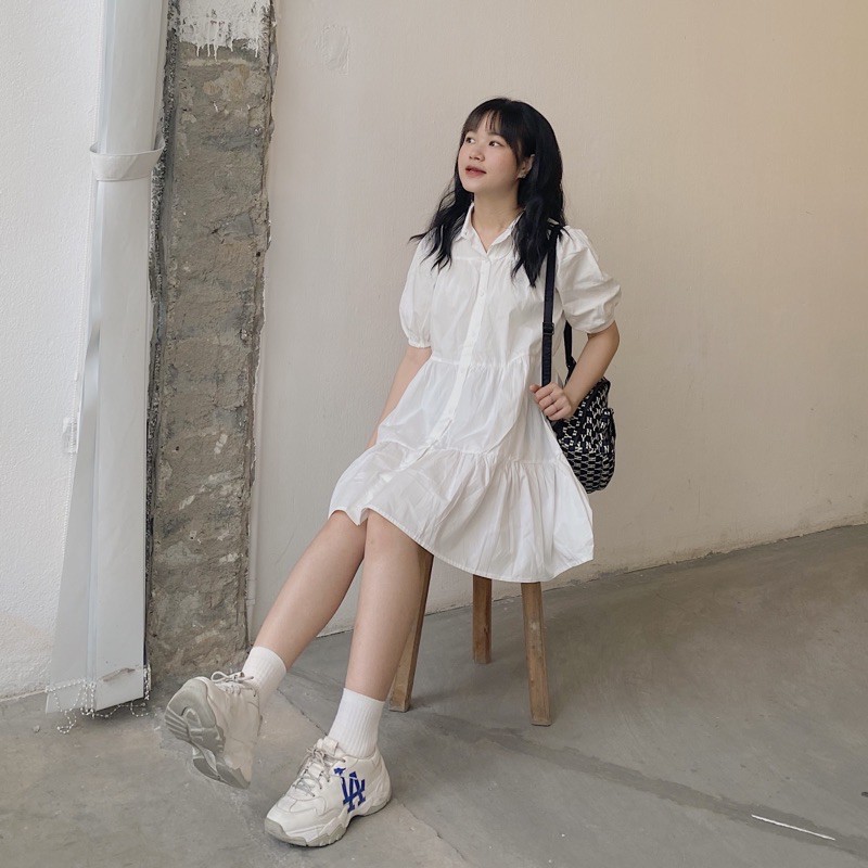 ĐẦM SƠ MI BABYDOLL ULZZANG (SẴN/KÈM VIDEO REVIEW)