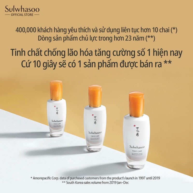 [8ml] Lọ tinh chất khởi động sulwhasoo cho da sáng khỏe, chống lão hóa mạnh mẽ - Sulwashoo First Care Activating Serum