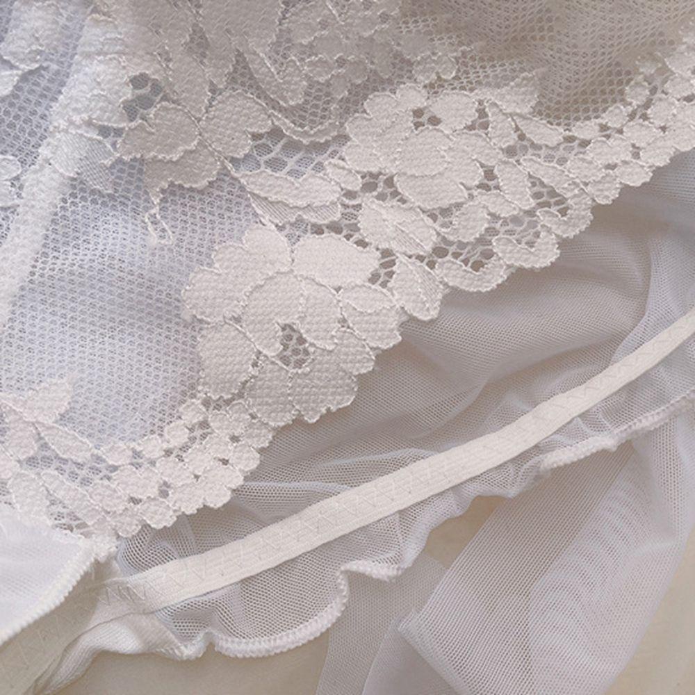 QQMALL Quần Lót Cotton Lưng Thấp Phối Ren Thêu Họa Tiết Ngọt Ngào Co Giãn Tốt Thời Trang Cho Nữ