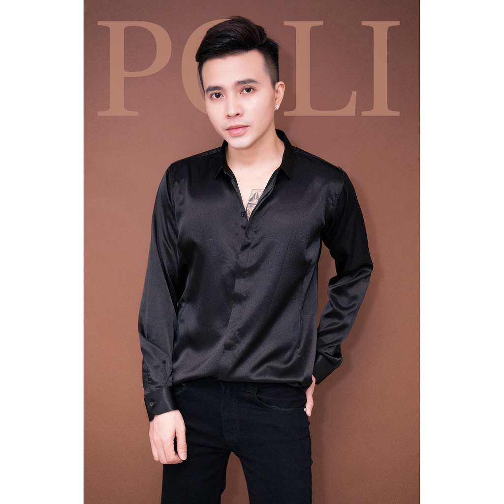 Áo sơ mi lụa bóng POLI | BigBuy360 - bigbuy360.vn
