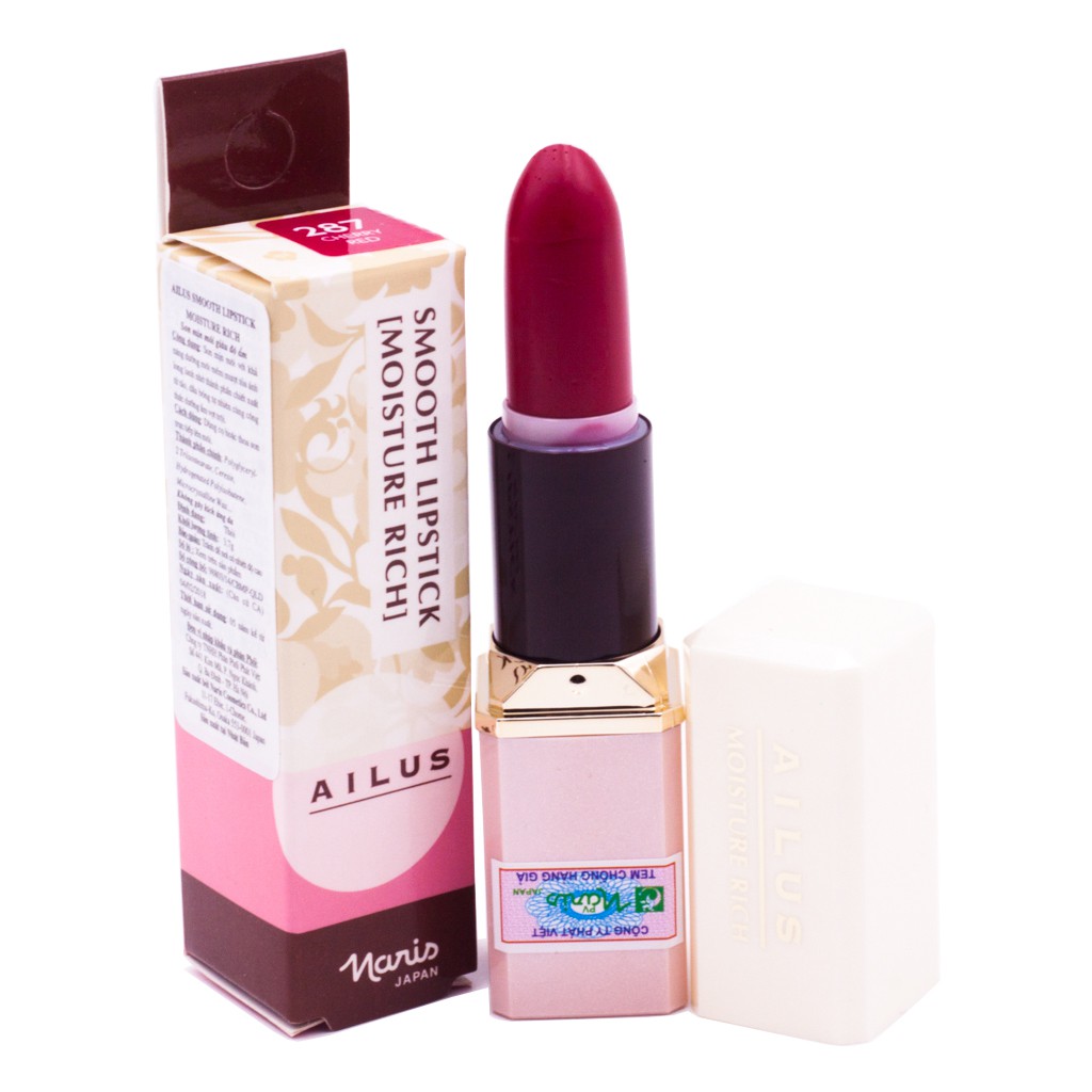 [No.283 - Be Đỏ] Son Mịn Môi Giàu Độ Ẩm Naris Ailus Smooth Lipstick Moisture Rich Nhật Bản - Hàng chính hãng