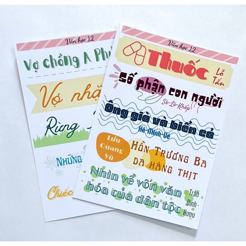 Sticker ngữ văn lớp 12, tiêu đề tác phẩm ngữ văn lớp 12