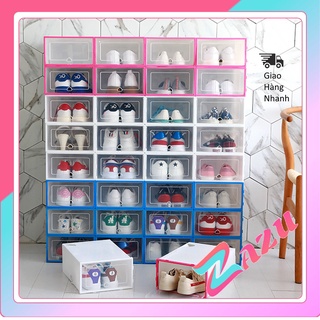 Hộp đựng giày nhựa cứng trong suốt dễ lắp rắp size lớn chịu lực tốt gọn nhẹ tiện dụng ZAZU