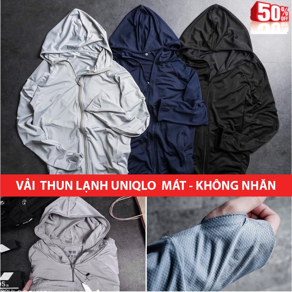 Áo Khoác Chống Nắng Nam Thời Trang Cao Cấp Chất Mát Không Nhăn Khóa Kéo Trùm Tay Có Mũ Trùm Đầu Có Túi Đựng 4 Túi | BigBuy360 - bigbuy360.vn
