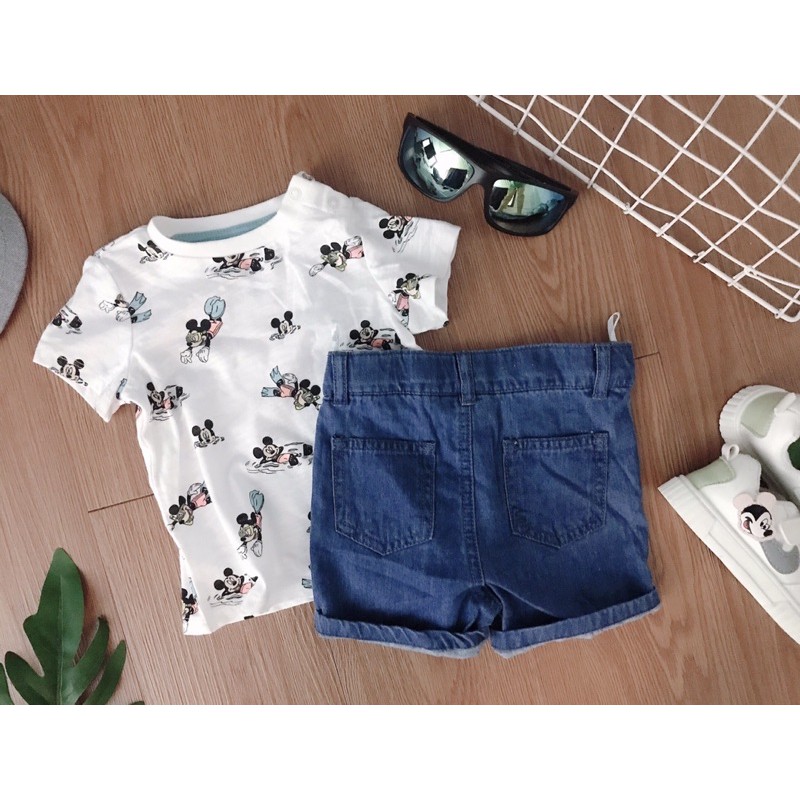 Set bộ thun mickey quần jean sz 3-24M
