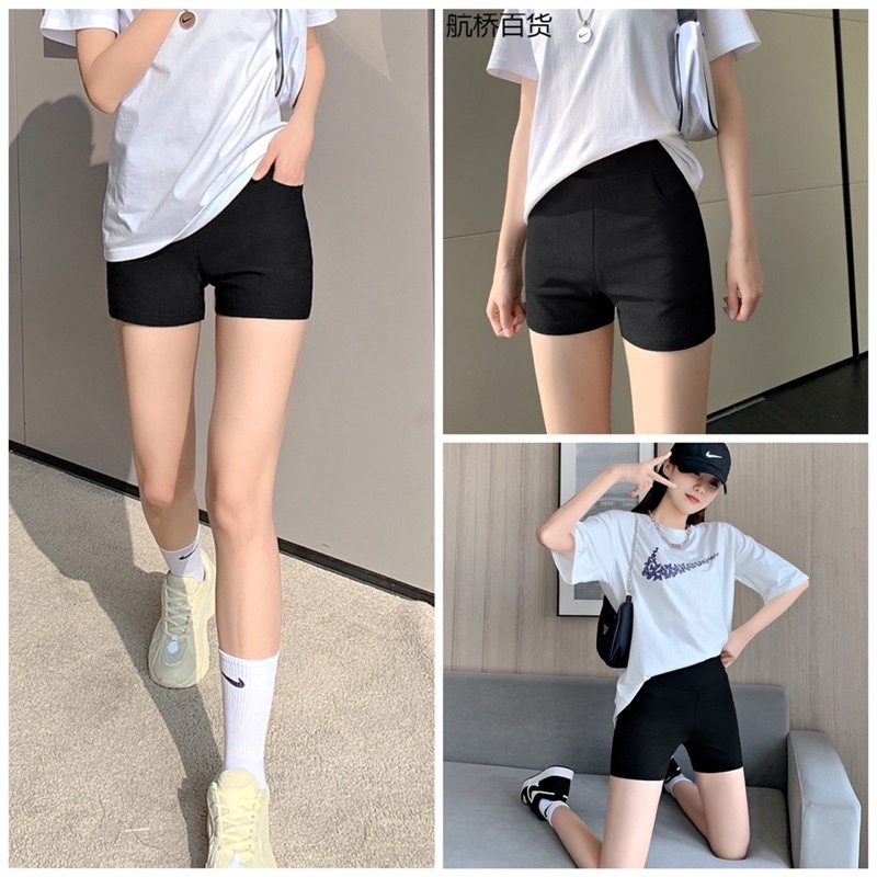 Quần Legging Đùi Yoga Black Funoff Short Biker Short Dáng Ngắn Nữ Nâng Mông Mùa Hè Năng Động | WebRaoVat - webraovat.net.vn