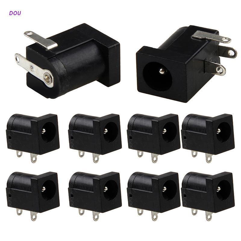 Set 10 đầu nối nguồn DC 5.5x2.1mm màu đen