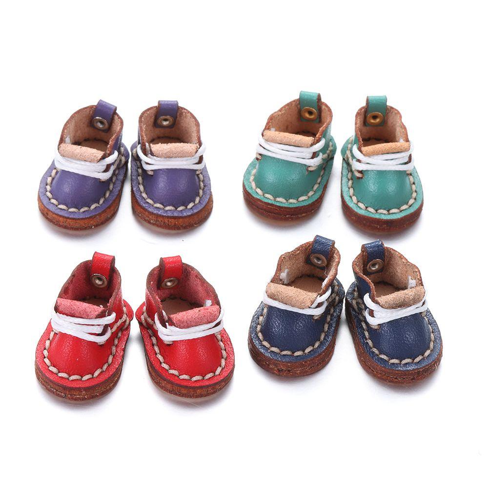 Giày Boot Da Bò Dễ Thương Cho Búp Bê 1 / 12BJD 1 / 11 OB11