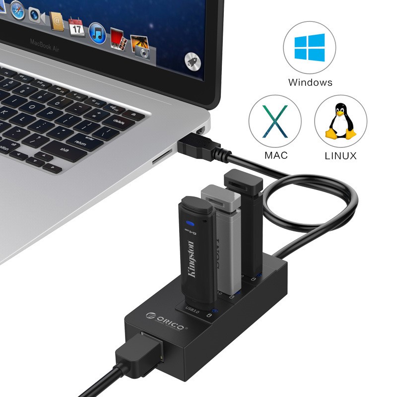 [Mã 151ELSALE hoàn 7% đơn 300K] Bộ chia USB HUB 3 cổng USB 3.0 tích hợp cổng Lan Gigabit