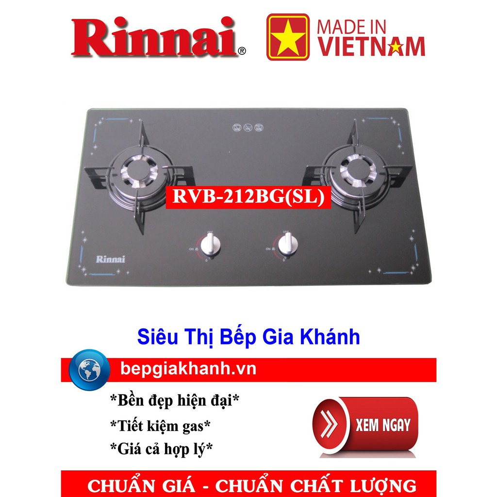 Bếp gas âm Rinnai RVB-212BG(SL) sản xuất tại Việt Nam