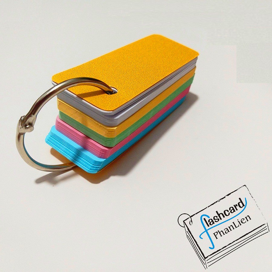 Mua 5 tặng 1 - Flashcard 38X8 cm 5 màu bo góc kiểu mới