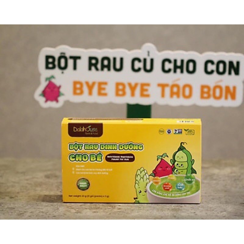 Bột rau củ dinh dưỡng Dalashouse cho bé từ 6m - Hộp 63 gram 7 loại rau củ dinh dưỡng