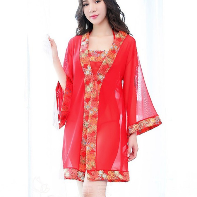 Áo choàng ngủ cosplay cổ trang gợi cảm, áo choàng ngủ tân nương cosplay sexy, chụp indoor | BigBuy360 - bigbuy360.vn