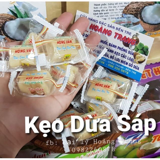 Kẹo Dừa Sáp nguyên chất 100% túi 500G| ít ngọt thơm ngon