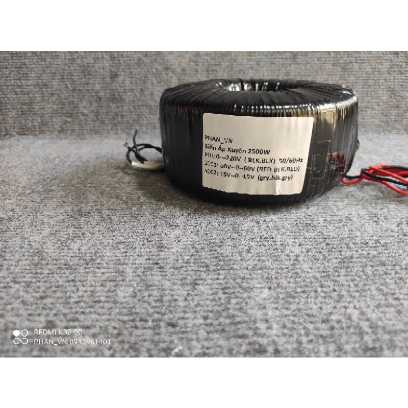 Biến áp xuyến 60_0_60v 2500w
