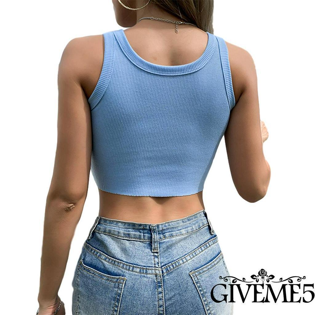 Áo Croptop Cổ Chữ U In Họa Tiết Thời Trang Cho Nữ