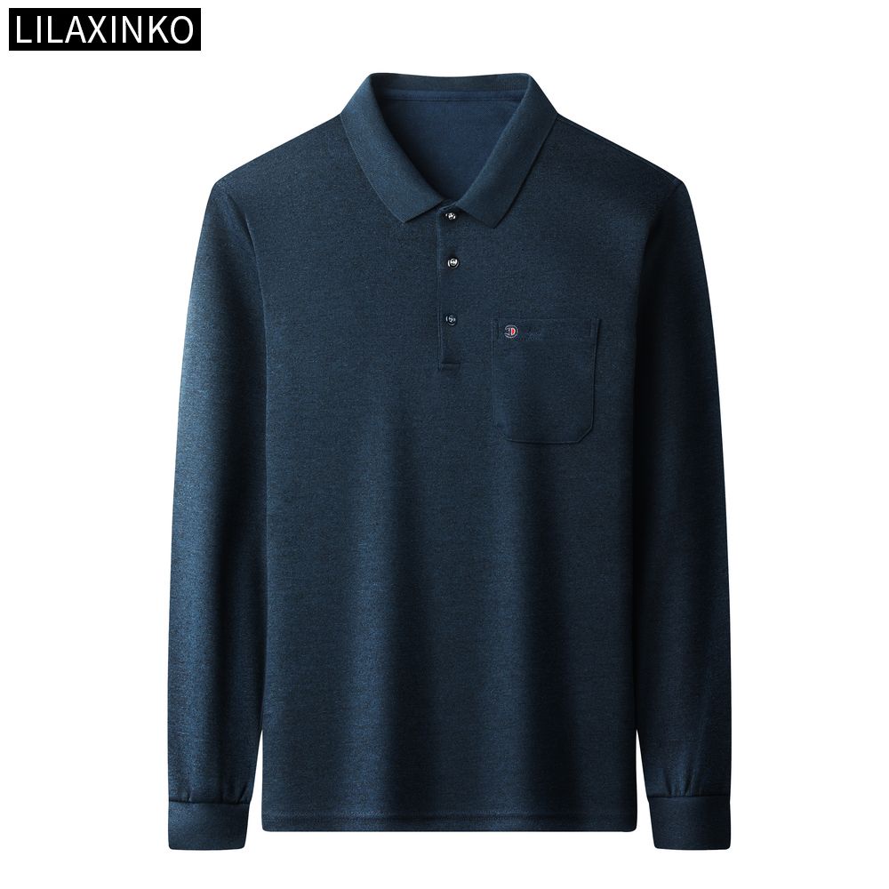 Áo Thun Polo Tay Dài Vải Cotton 3 Màu Thời Trang Thu Đông Cho Nam