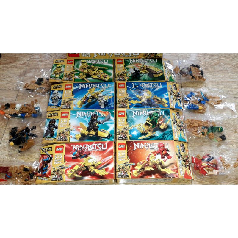 Sét Lắp ráp 8 hộp trọn bộ LegoNinja Rồng 99663 có trên 300 chi tiết bằng nhựa