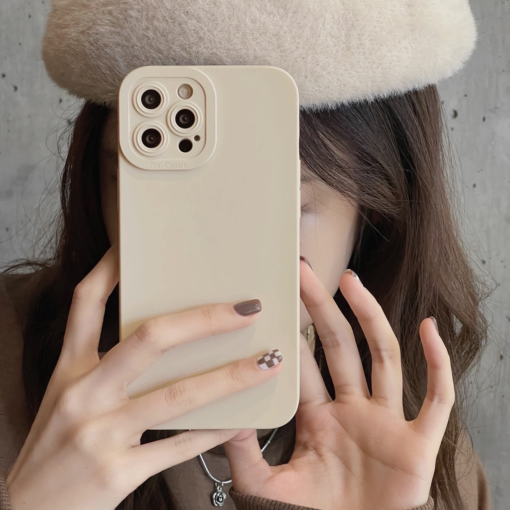 Ốp Điện Thoại Mềm Chống Sốc Màu Xám Cho iPhone 14 / 13 / 12 / 11 / XS / 8P / 7P