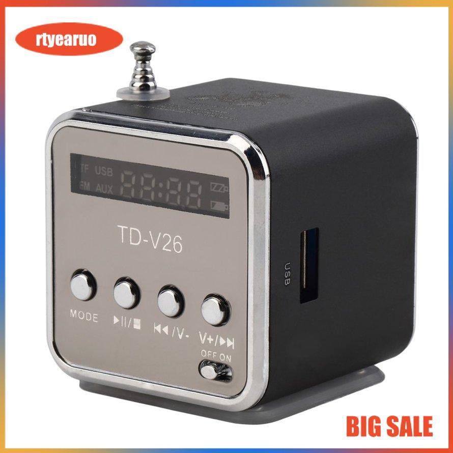 Loa nghe nhạc TD-V26 Mini hỗ trợ thẻ TF/ micro SD kèm dây cáp tiện dụng
