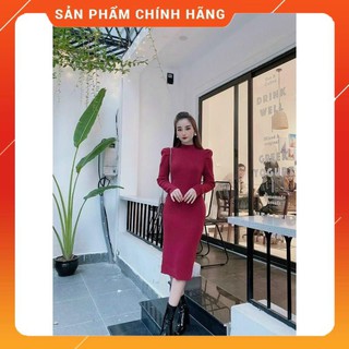 Hàng cao cấp Váy len body bầu hàng Quảng Châu chất len tăm dày dặn, mặc vừa đi làm vừa đi chơi đều được freesize
