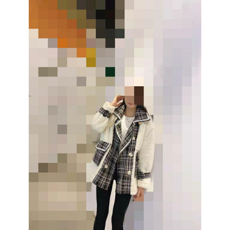 Áo khoác dạ lông mix đồ cực xinh