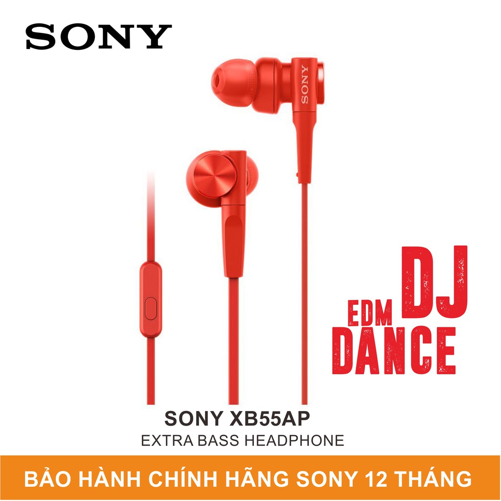 Tai Nghe Nhét Tai Có Mic SONY EXTRA BASS XB55AP - Âm Bass SIêu Mạnh - Hãng Phân Phối Chính Thức
