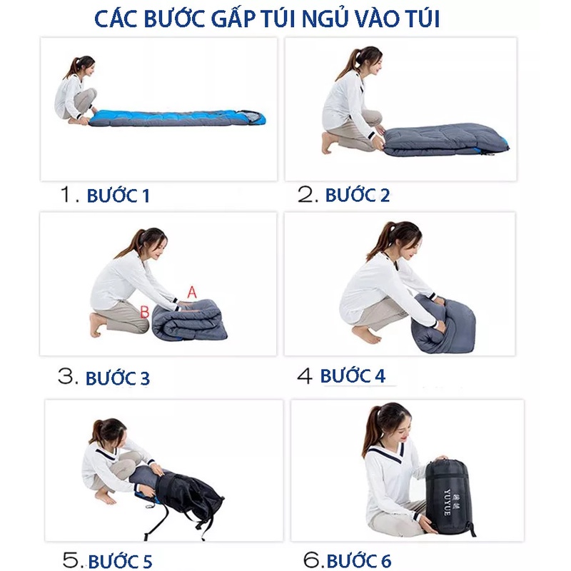 Túi Ngủ Văn Phòng Mùa Đông Dày Dặn dododios (Có Thể Ghép Làm Túi Ngủ Đôi - dùng đi cắm trại dã ngoại du lịch)