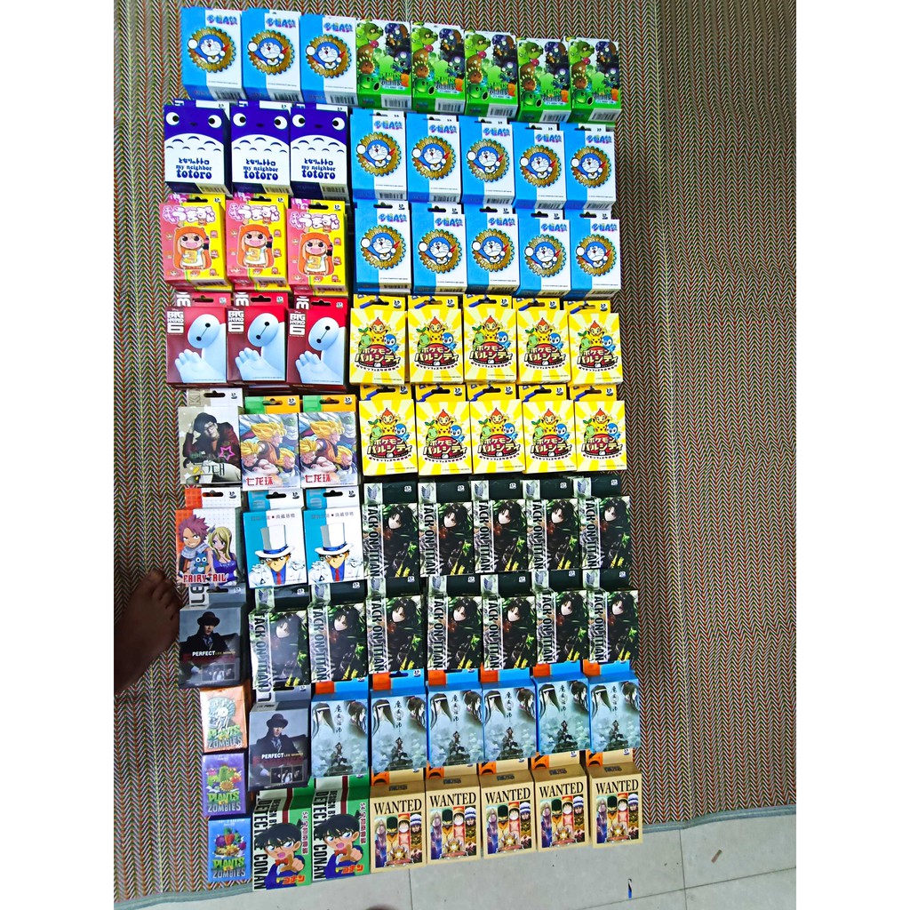 Bộ bài tây 54 lá tú lơ khơ anime manga tổng hợp Kimetsu Naruto Re zero Attack on titan Conan One Piece