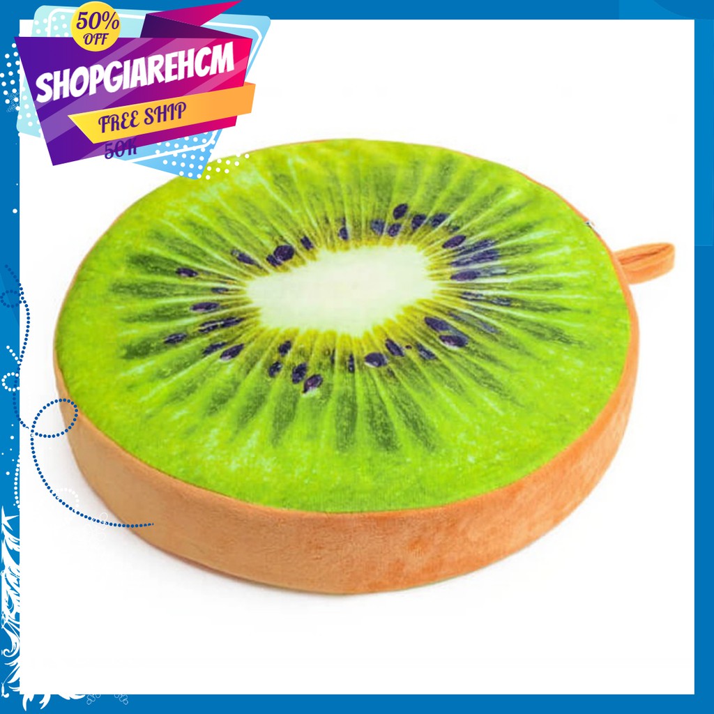 Gối trái cây 3d hoa quả ( hình quả dâu kiwi ) shopgiarehcm