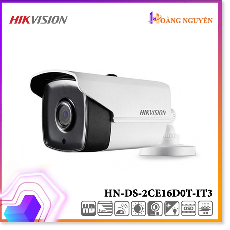 [BẢO HÀNH 2 NĂM] Camera HD-TVI Hikvision DS-2CE16D0T-IT3 hồng ngoại 40m 2.0MP - Công Nghệ Hoàng Nguyễn