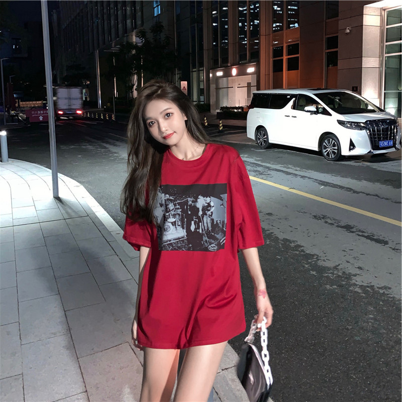 SUXI Áo thun tay ngắn in họa tiết nhiều màu tùy chọn trẻ trung cho nữ