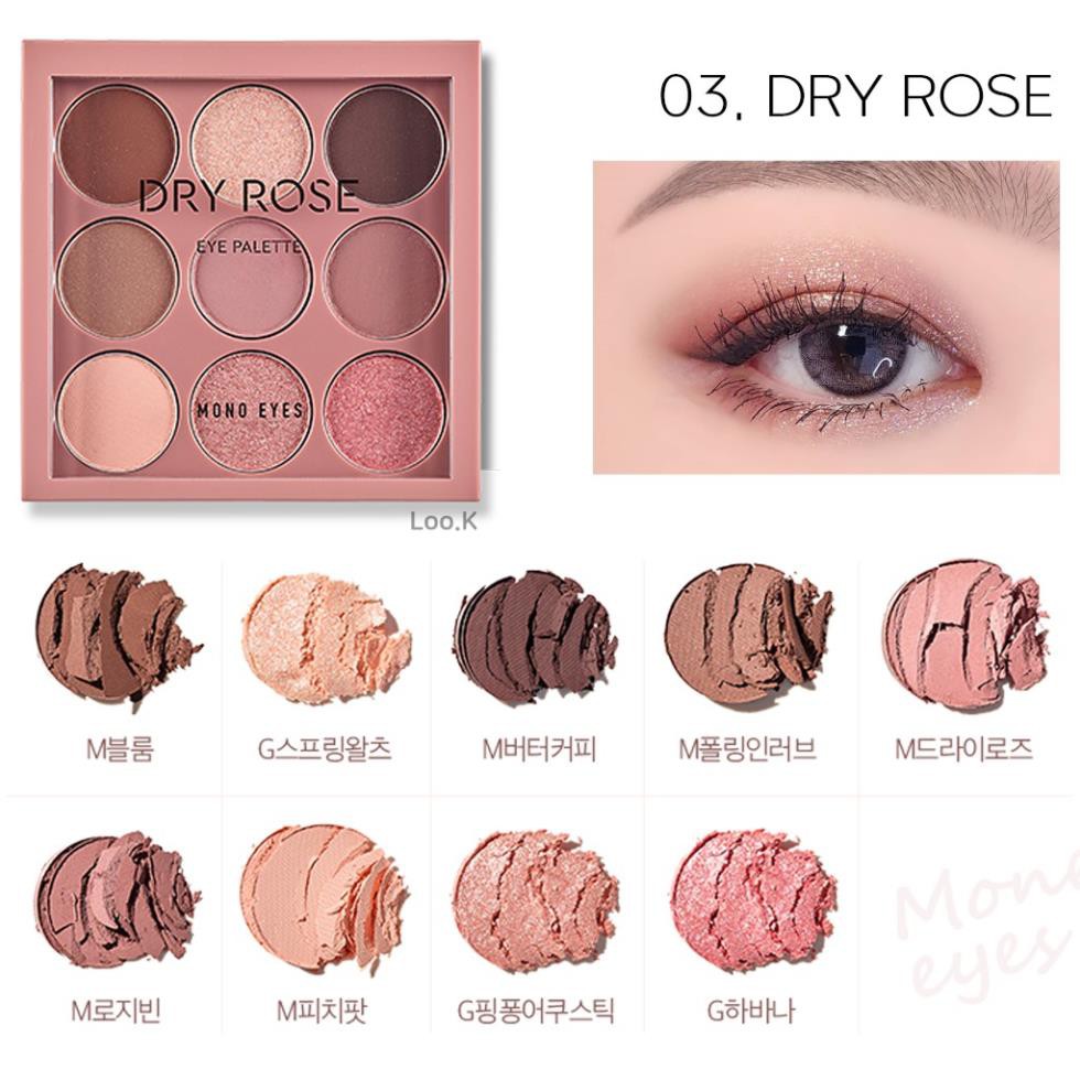 [hanhtommiu]  [ARITAUM.Korea] phấn mắt Mono Eyes Palette 'DRY ROSE'  - melinhsu