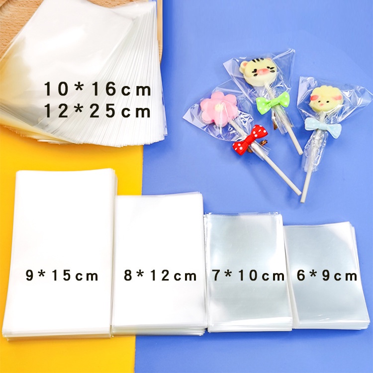 Set 100 túi nhựa trong suốt đựng kẹo mút tiện dụng