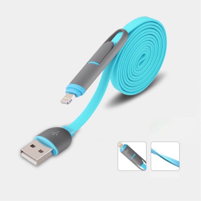 Dây cáp sạc nhanh Lightening 2in1 sạc được IP android ( CÁP QUỐC TẾ) .