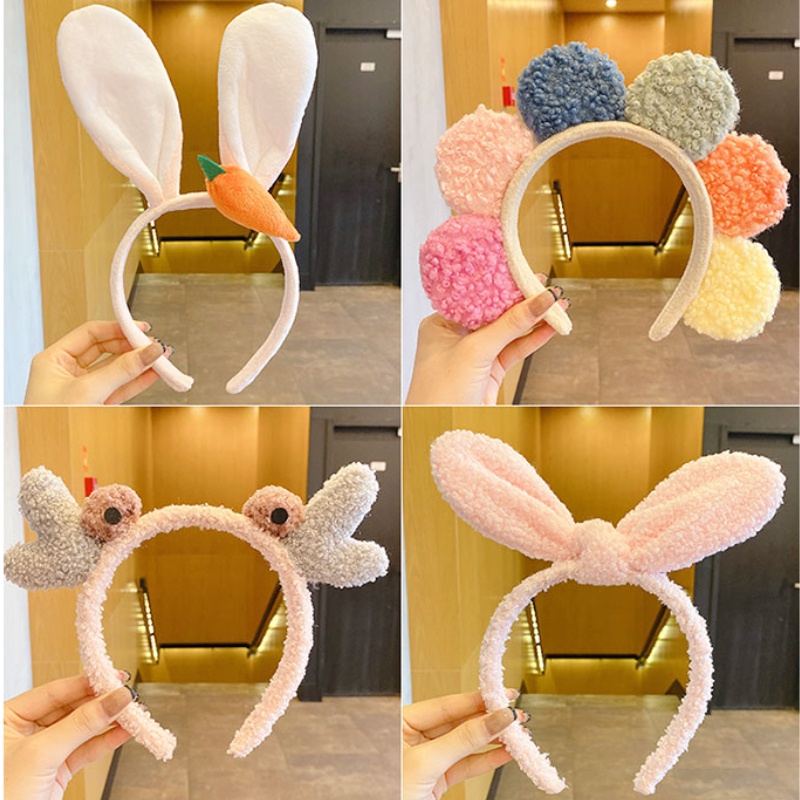 Băng Đô Tai Thỏ Bằng Lông Nhung Dễ Thương Xinh Xắn