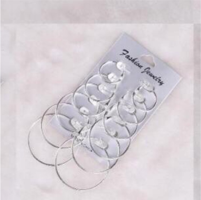 Set 6 khuyên tròn basic bạc