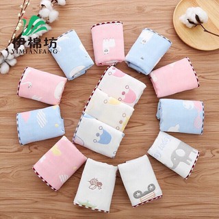 Bán lẻ 1 chiếc Khăn rửa mặt xô 4 lớp sợi tre cho bé LEE KID, khăn xô rửa mặt cotton mềm mịn cho bé có họa tiết