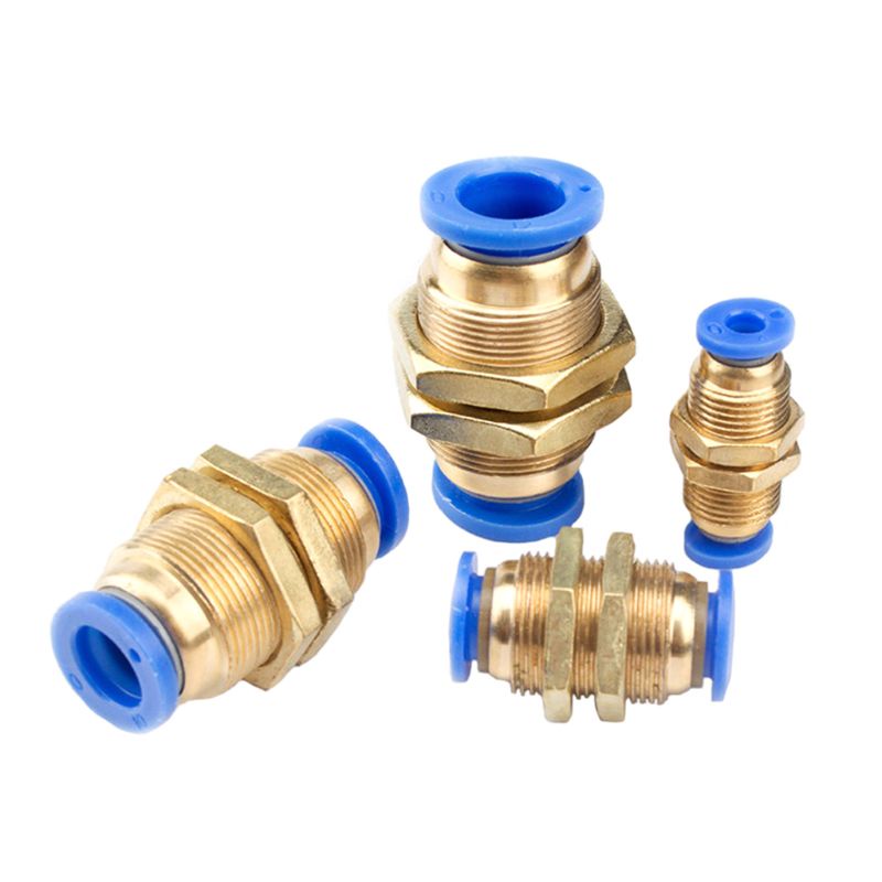 Ống Nối Khí Nén Một Chạm Bằng Đồng Thau 6mm 10mm OD