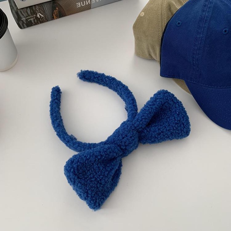 Băng Đô Rửa Mặt Trang Điểm Bằng Lông Nhung Đính Nơ Dễ Thương Xinh Xắn