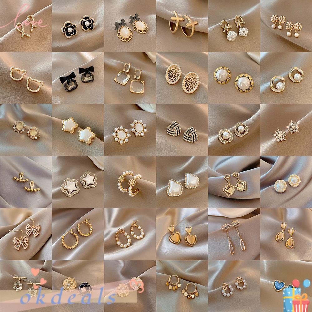 Bông Tai Đính Ngọc Trai Thanh Lịch Thời Trang