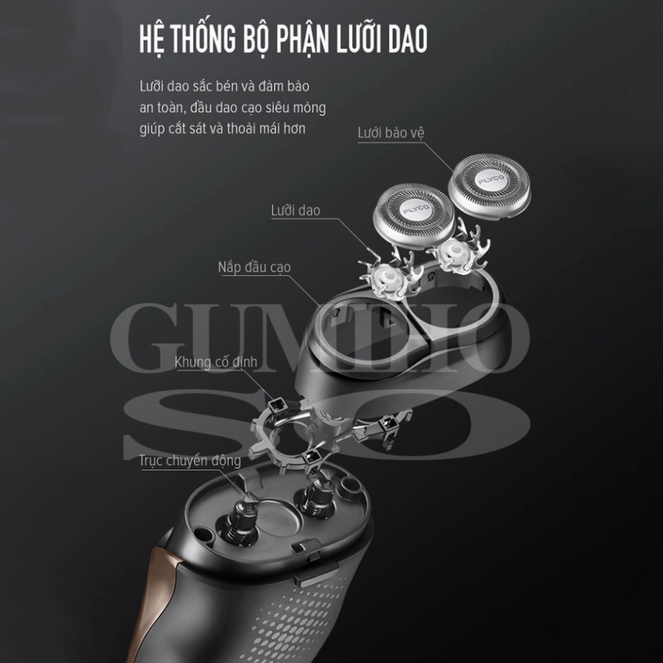 Máy Cạo Râu Flyco 2 Lưỡi Sạc Nhanh Kháng Nước FS888VN Hàng Chính Hãng Bảo Hành 24 Tháng - Violet Lotus