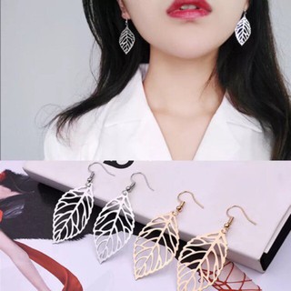 Bông tai chiếc lá đủ 2 màu vàng/bạc