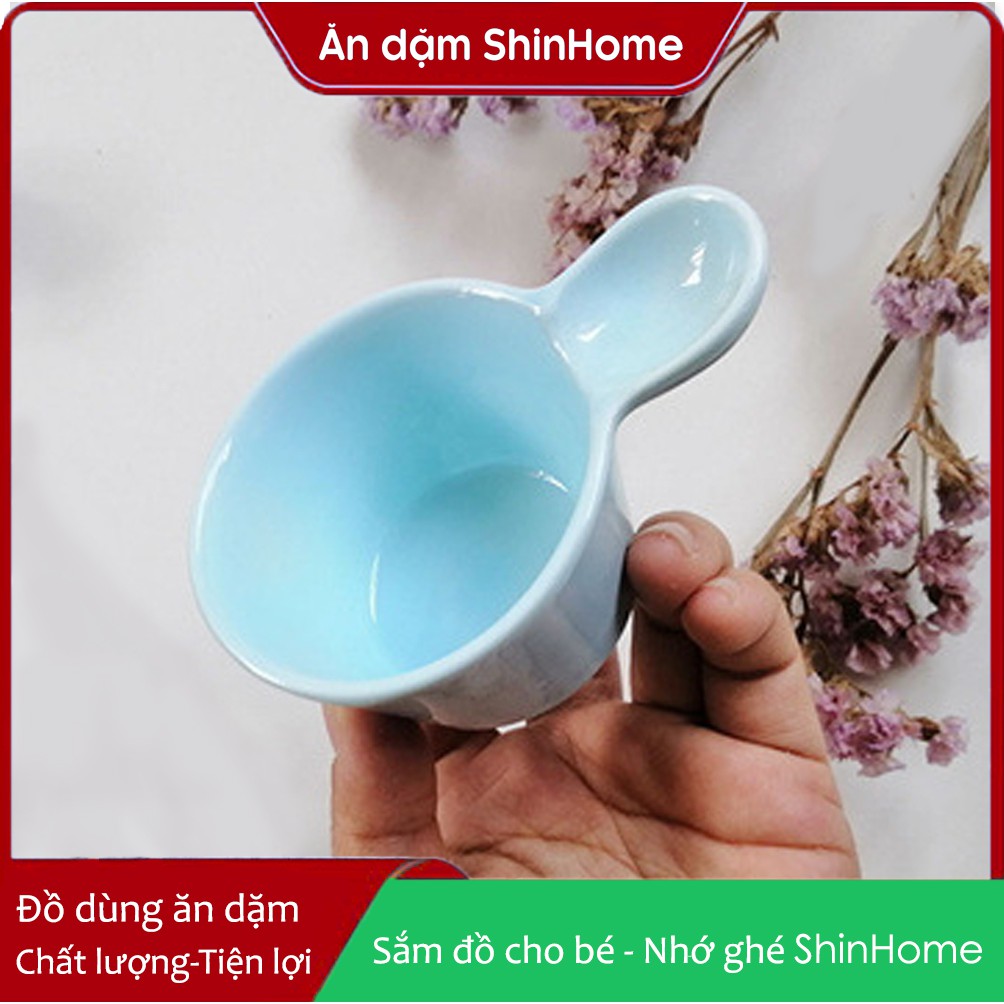 Bát sứ hình gáo ăn dặm tay cầm lõm - 80ml