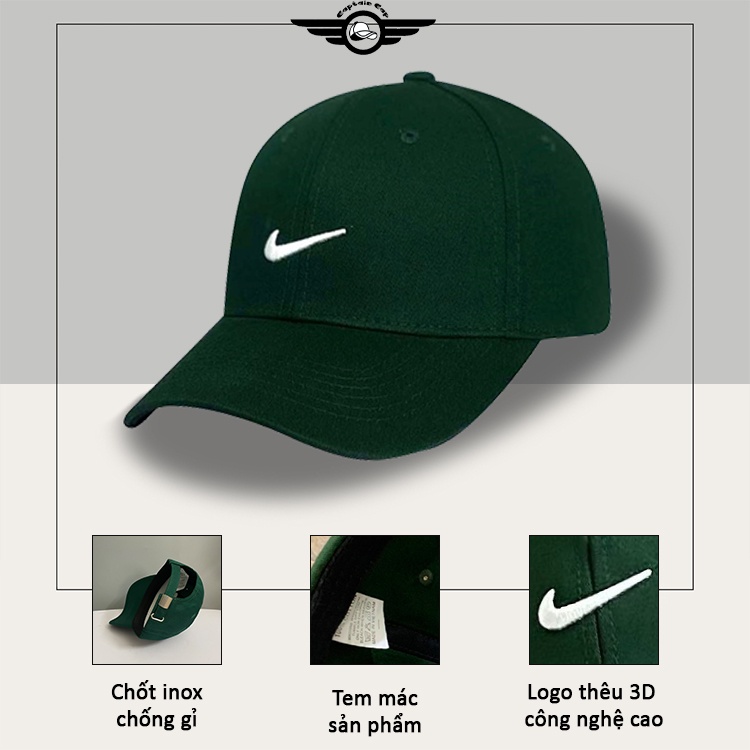 Mũ lưỡi trai Ni.Ke màu xanh hot trend cá tính dành cho cả nam và nữ full hộp để làm quà tặng