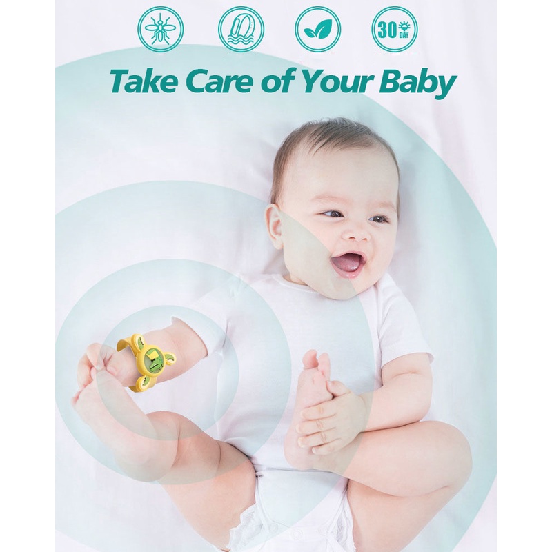 Vòng tay chống muỗi bằng tinh dầu có thể xoay được kiểu dáng hoạt hình