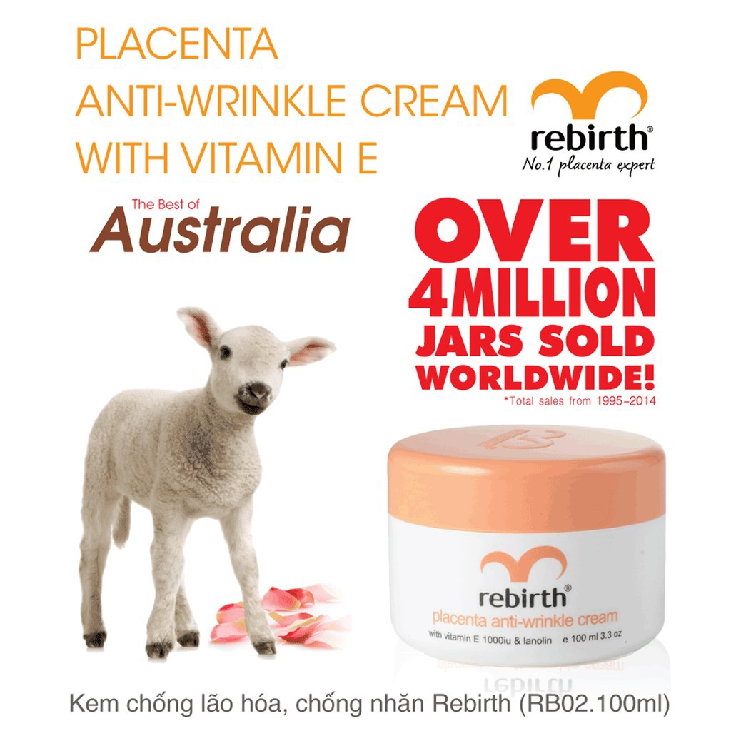 Kem dưỡng ẩm, chống lão hóa, chống nhăn Rebirth Placenta Anti-Wrinkle Cream RB02