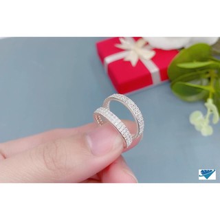 FREE SHIP NHẪN NỮ BẠC TA FULL ĐÁ VIỀN