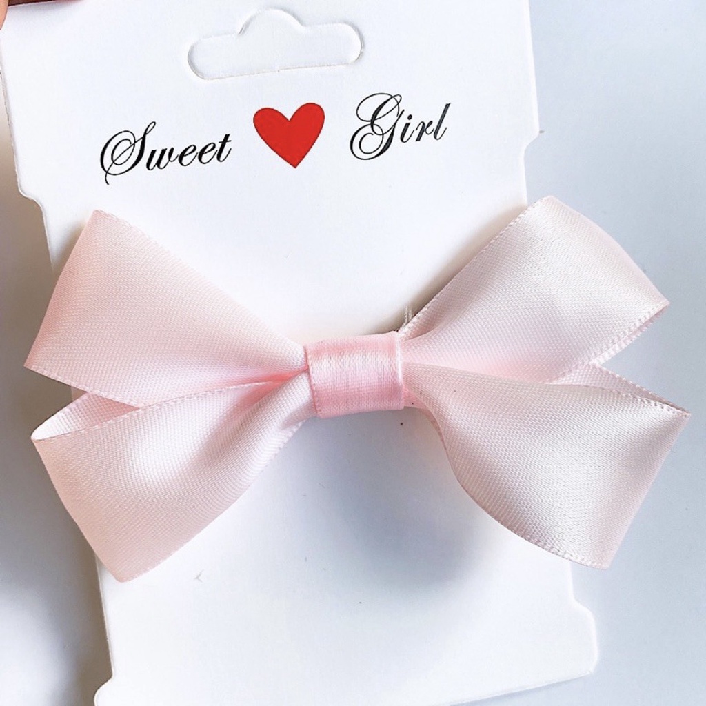 [Handmade] Kẹp tóc nơ nhỏ vải satin xinh xắn dễ thương phong cách Hàn Quốc nhiều màu sắc